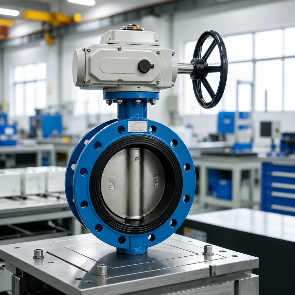 Industrial butterfly valve for water treatment and large diameter pipelines