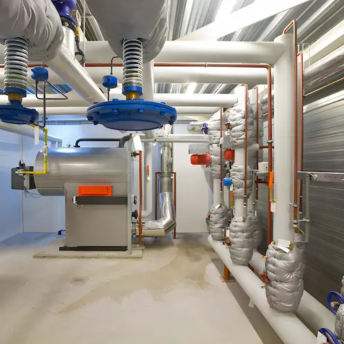 Boiler feedwater pump and piping system with control valves