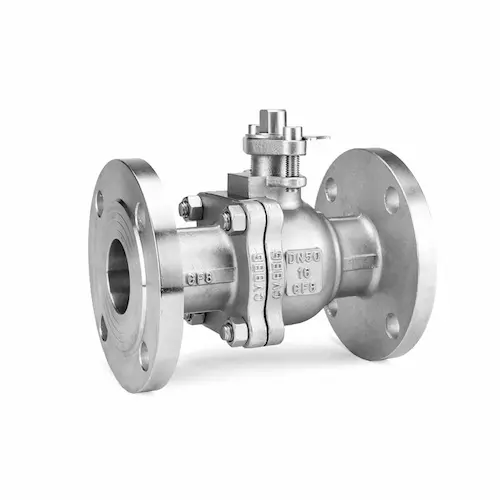 Globe valve on an industrial oil and gas process line