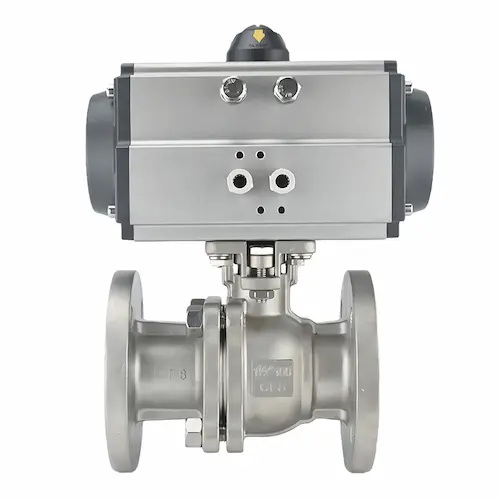 Industrial valves installed on an oil and gas process skid