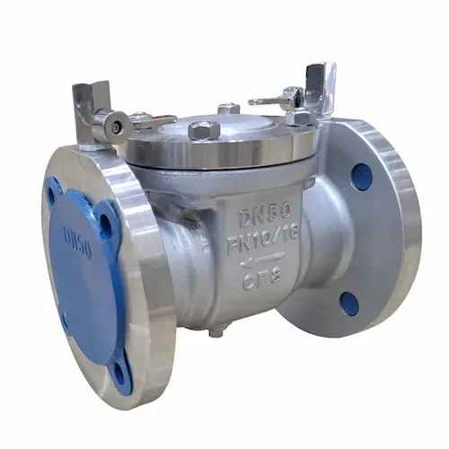 Power plant pump discharge piping with check valve